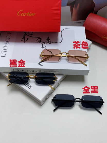 Cartier Lightweight Rimless Silver Lens Sunglasses for Men & Women - 399039 - detail image 8