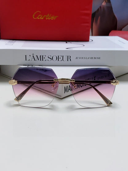 Cartier Photochromic Rimless Red Lens Sunglasses for Men & Women - detail image 6