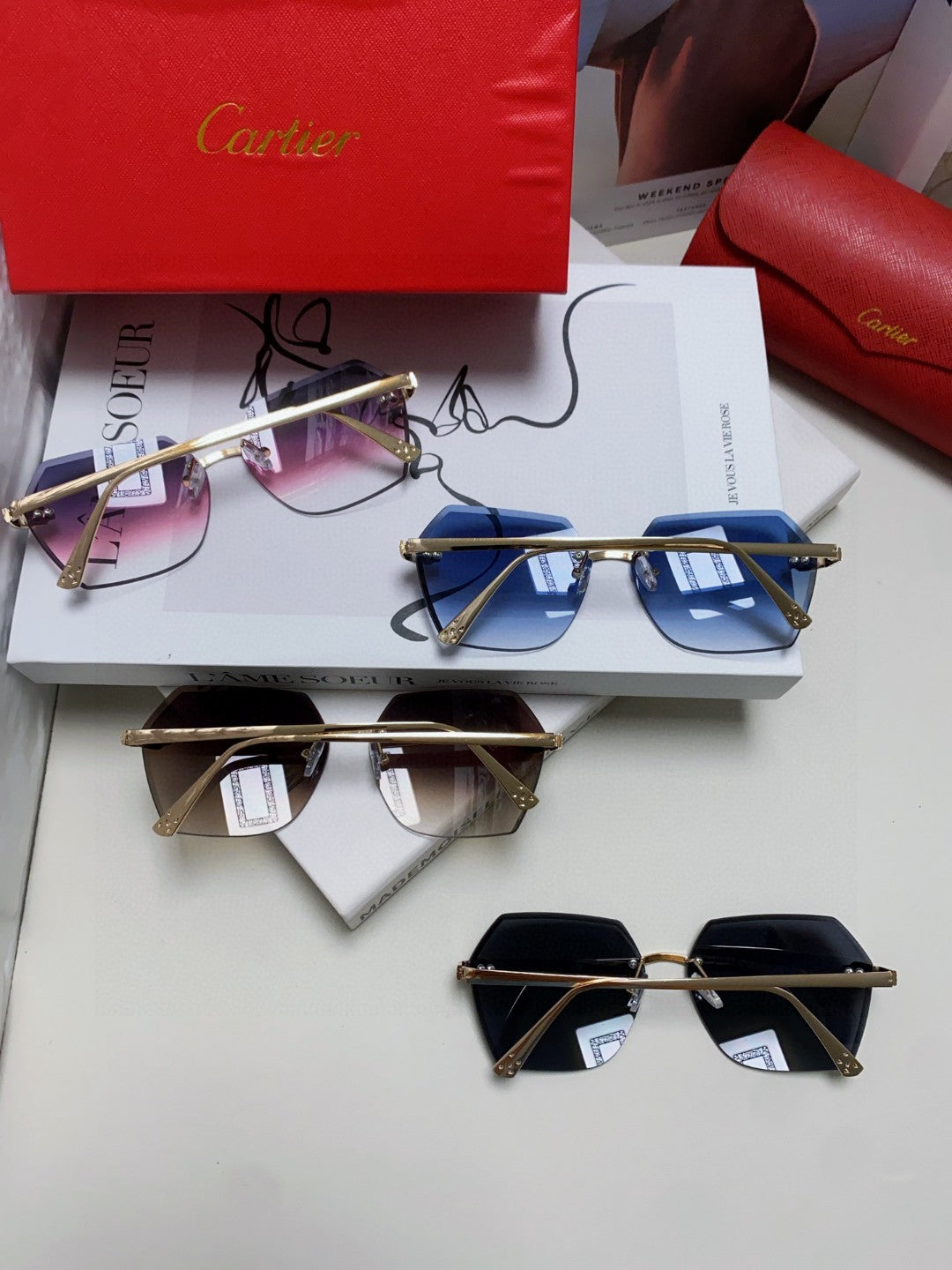 Cartier Photochromic Rimless Silver Lens Sunglasses for Men & Women - detail image 7