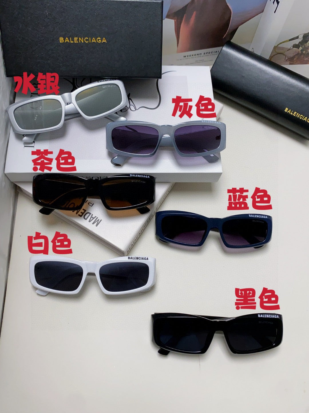 Balenciaga Square Silver Lens Sunglasses for Men & Women - 416102 - detail image 9