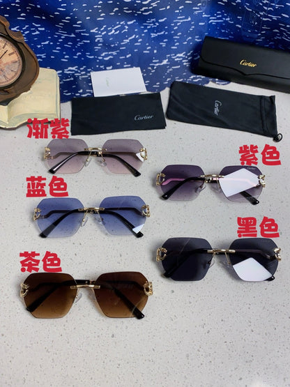 Cartier Lightweight Metal Rimless Silver Lens Sunglasses for Men & Wo - 158529 - detail image 12