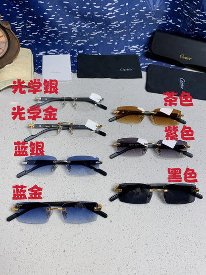 Cartier Lightweight Rimless Silver Lens Sunglasses for Men & Women - 465901 - detail image 12