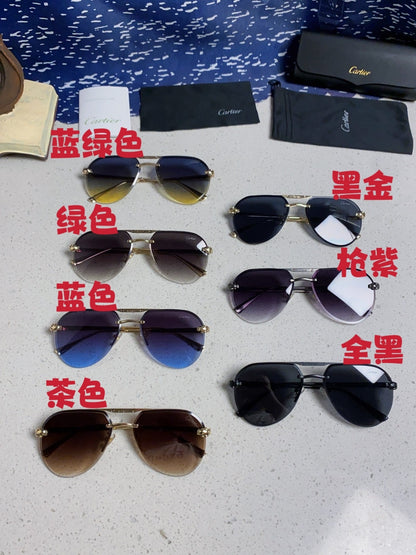 Cartier Metal Round Brown Lens Sunglasses for Men & Women - 358534 - detail image 12