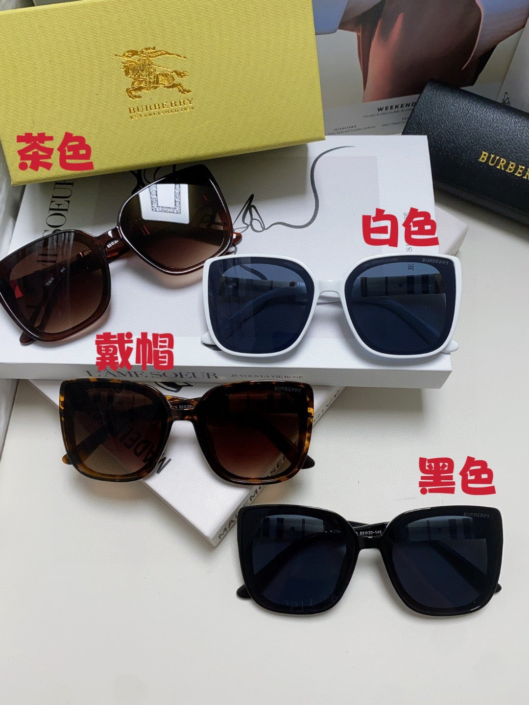 Burberry Oversized Black Lens Sunglasses for Men & Women - 449599 - detail image 9