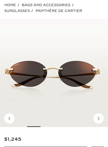 Cartier CT0504S Lightweight Rimless Pink Lens Sunglasses for Men & Women - detail image 4