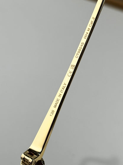 Cartier CT0504S Lightweight Rimless Red Lens Sunglasses for Men & Women - detail image 8