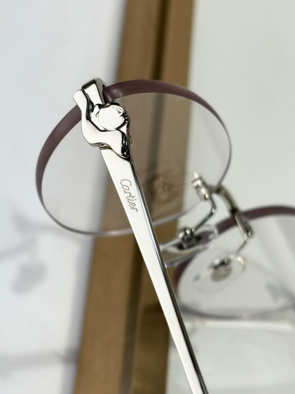 Cartier CT0504S Lightweight Rimless Red Lens Sunglasses for Men & Women - detail image 4