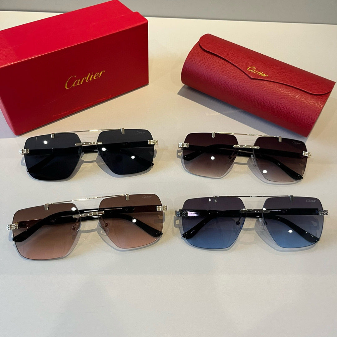 Cartier Lightweight Metal Rimless Silver Lens Sunglasses for Men & Wo - 935108 - detail image 11