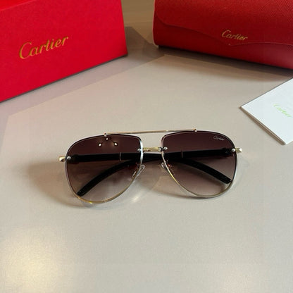 Cartier Aviator Brown Lens Sunglasses for Men - 372260 - detail image 6