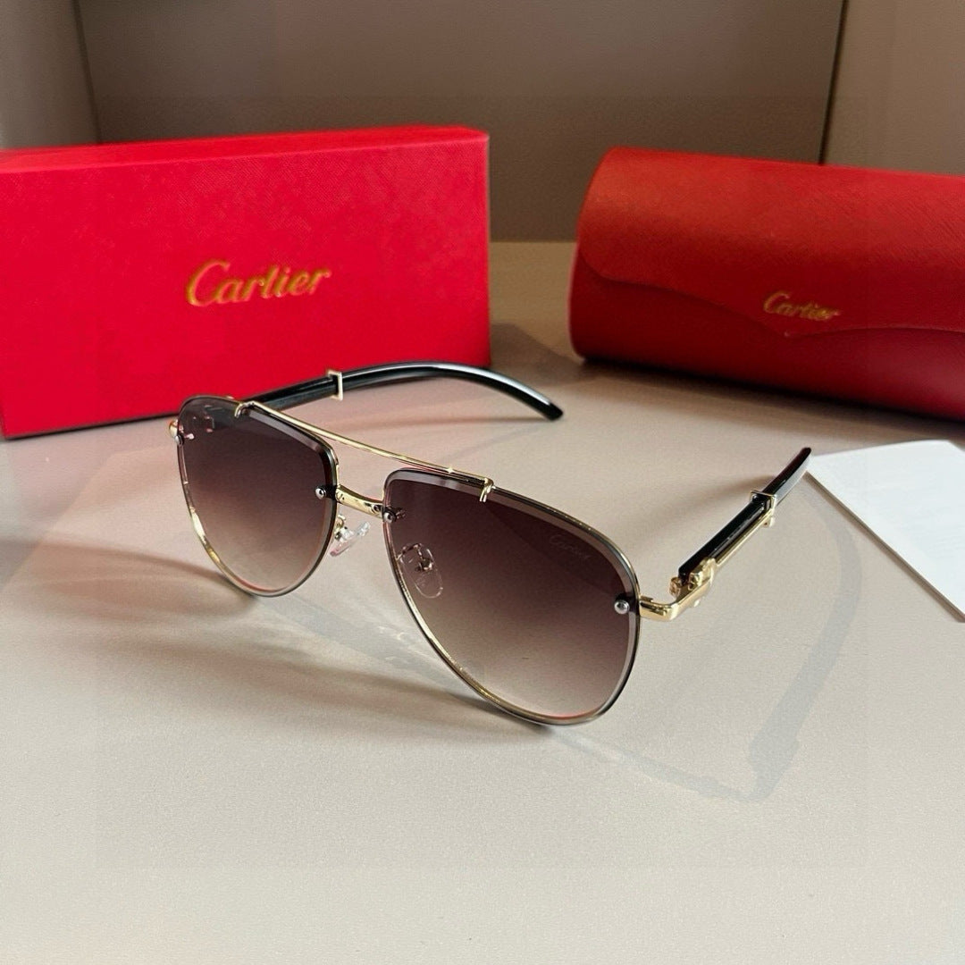 Cartier Aviator Brown Lens Sunglasses for Men - 372260 - detail image 3