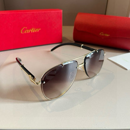 Cartier Aviator Brown Lens Sunglasses for Men - 372260