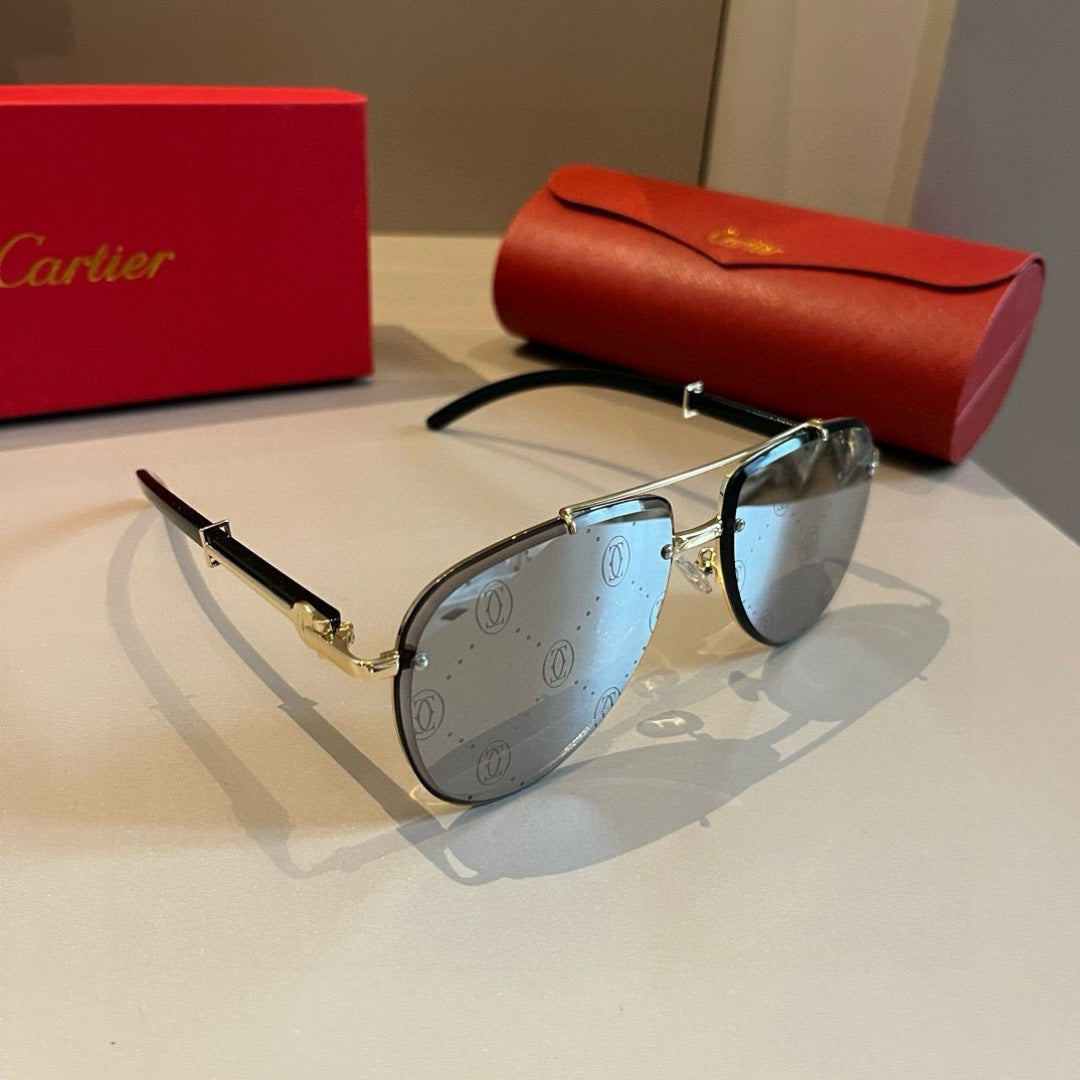 Cartier Aviator Gold Lens Sunglasses for Men - 372262