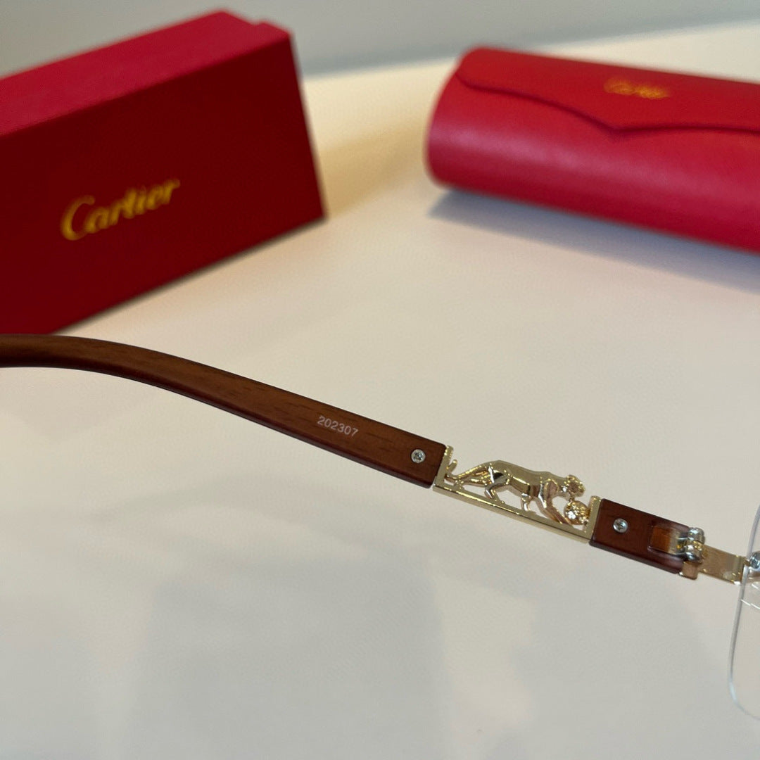Cartier Lightweight Metal Rimless Silver Lens Sunglasses for Men & Wo - 372263 - detail image 6