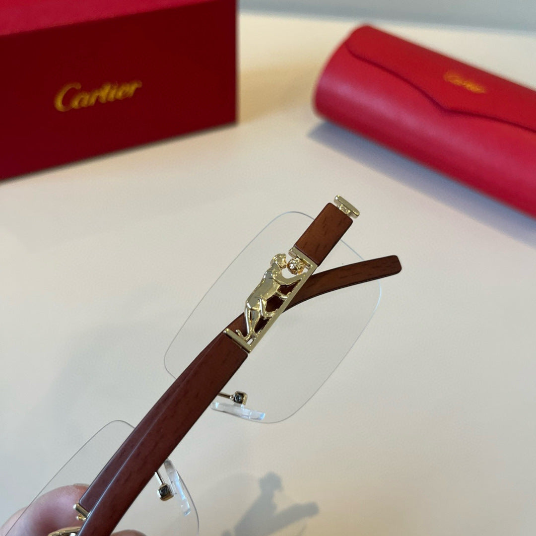 Cartier Lightweight Metal Rimless Silver Lens Sunglasses for Men & Wo - 372263 - detail image 8
