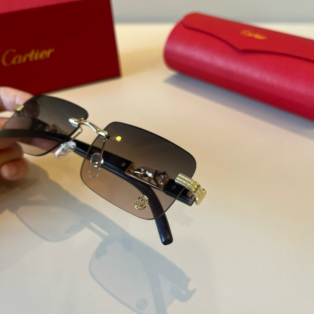 Cartier Lightweight Metal Rimless Silver Lens Sunglasses for Men & Wo - 372264 - detail image 7