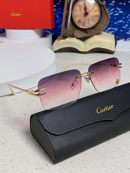 Cartier Lightweight Rimless Purple Lens Sunglasses for Men & Women - 465789 - detail image 10