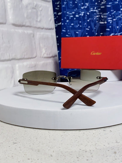 Cartier Lightweight Rimless Silver Lens Sunglasses for Men & Women - 998225 - detail image 3