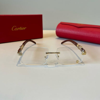 Cartier Lightweight Metal Rimless Silver Lens Sunglasses for Men & Wo - 382825 - detail image 2