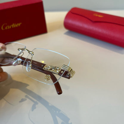 Cartier Lightweight Metal Rimless Silver Lens Sunglasses for Men & Wo - 382825 - detail image 9