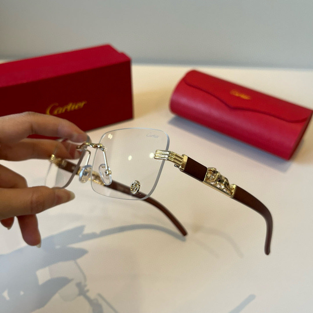 Cartier Lightweight Metal Rimless Silver Lens Sunglasses for Men & Wo - 382825 - detail image 4