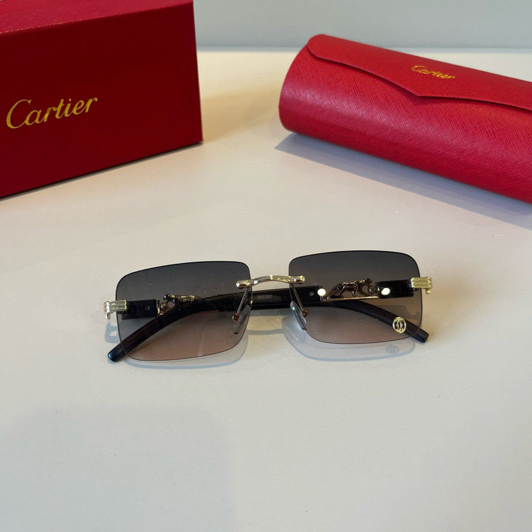 Cartier Lightweight Metal Rimless Silver Lens Sunglasses for Men & Wo - 382826 - detail image 8