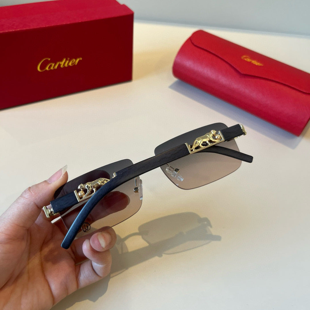 Cartier Lightweight Metal Rimless Silver Lens Sunglasses for Men & Wo - 382826 - detail image 5