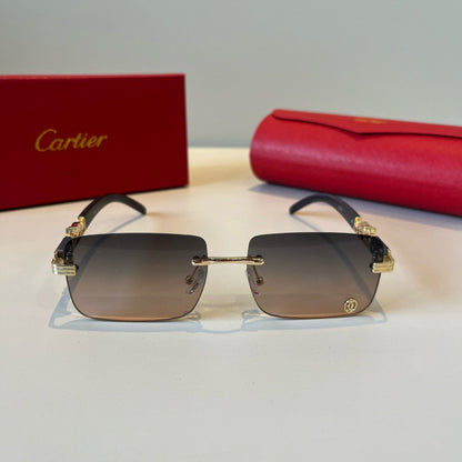 Cartier Lightweight Metal Rimless Silver Lens Sunglasses for Men & Wo - 432316 - detail image 2