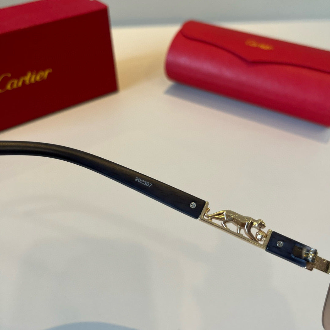 Cartier Lightweight Metal Rimless Silver Lens Sunglasses for Men & Wo - 382826 - detail image 10