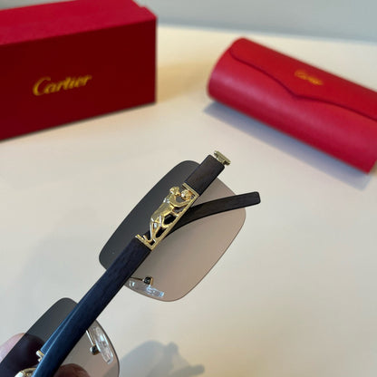 Cartier Lightweight Metal Rimless Silver Lens Sunglasses for Men & Wo - 432316 - detail image 6