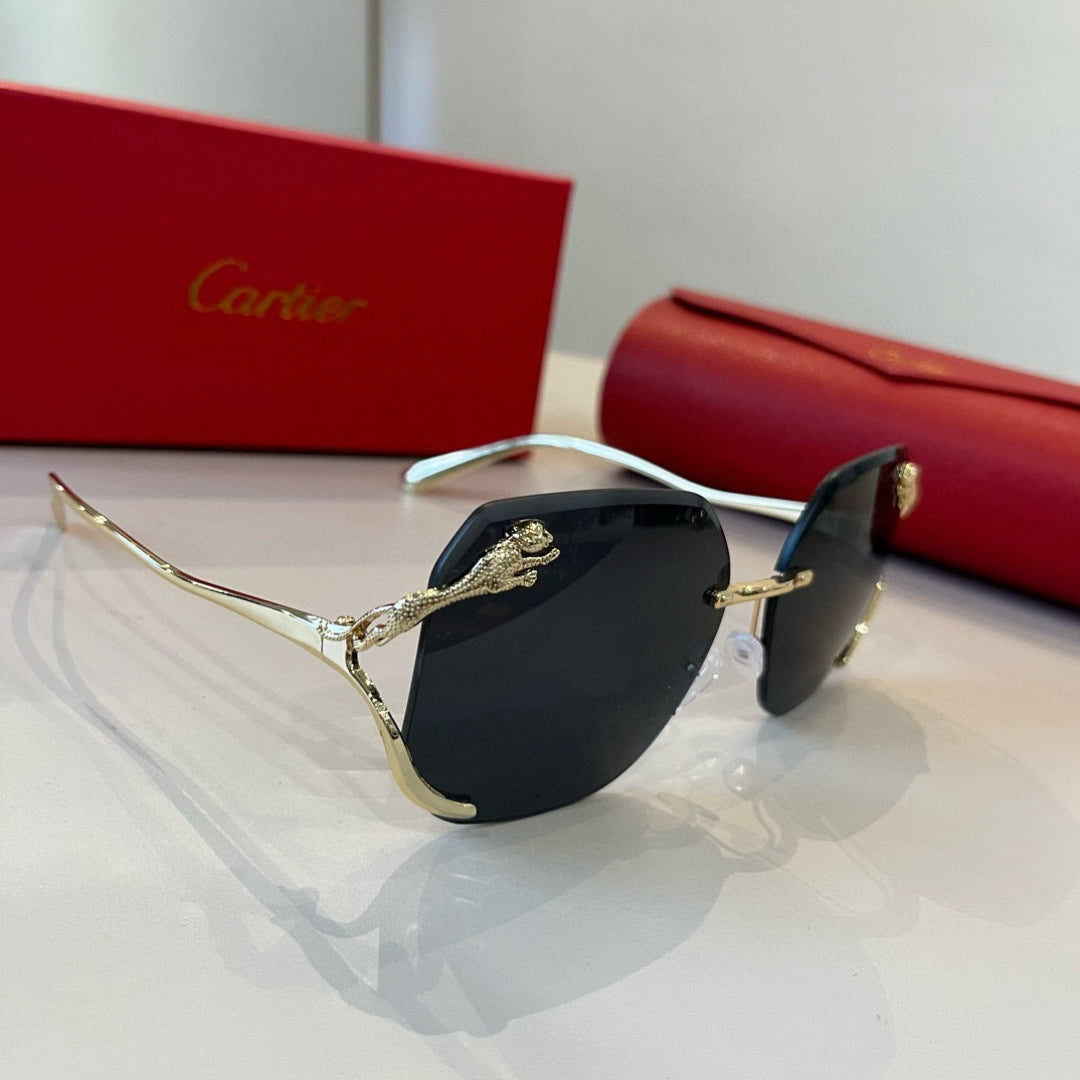 Cartier Lightweight Metal Rimless Silver Lens Sunglasses for Men & Wo - 935095