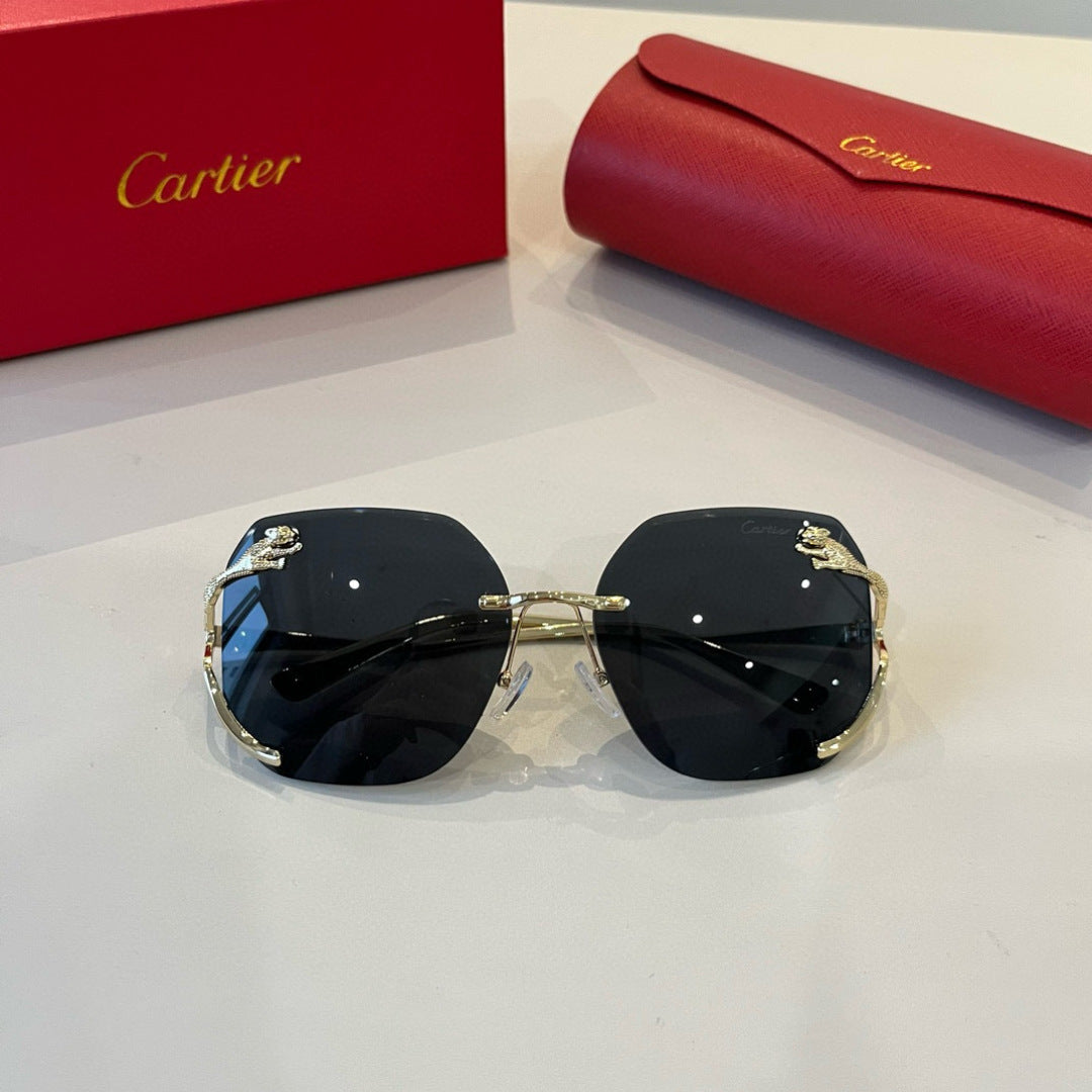 Cartier Lightweight Metal Rimless Silver Lens Sunglasses for Men & Wo - 935095 - detail image 5