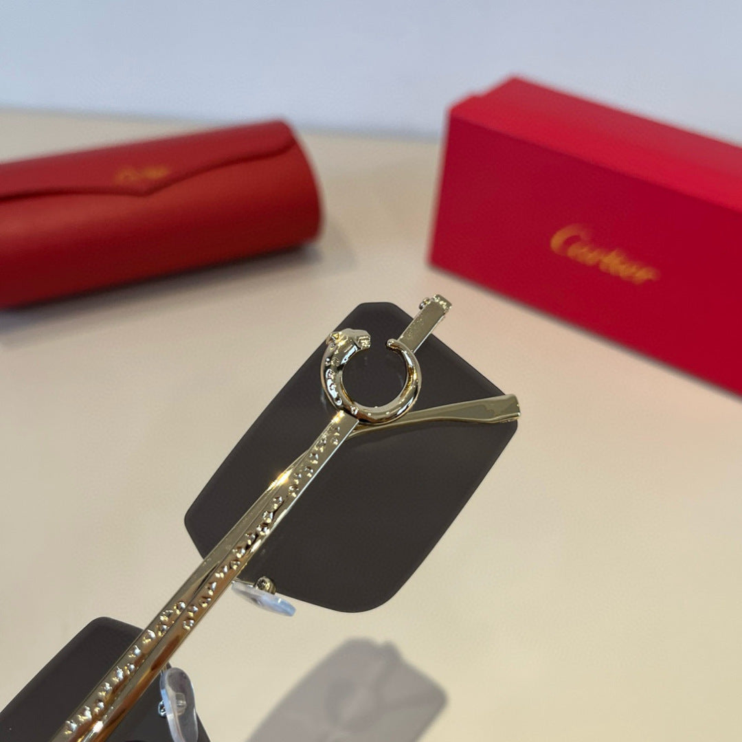 Cartier Lightweight Metal Rimless Silver Lens Sunglasses for Men & Wo - 935096 - detail image 6