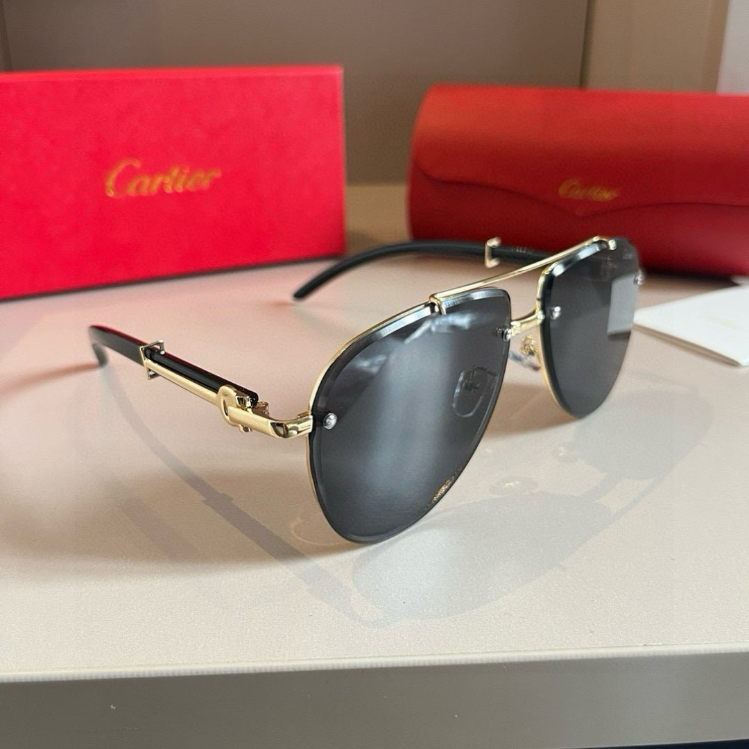 Cartier Aviator Gold Lens Sunglasses for Men