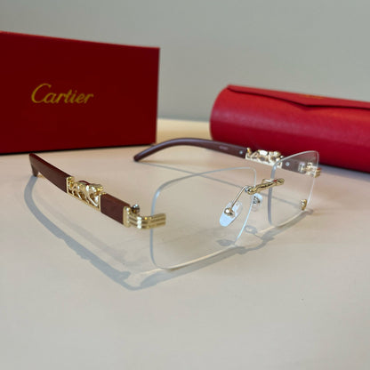 Cartier Lightweight Metal Rimless Silver Lens Sunglasses for Men & Wo - 935098