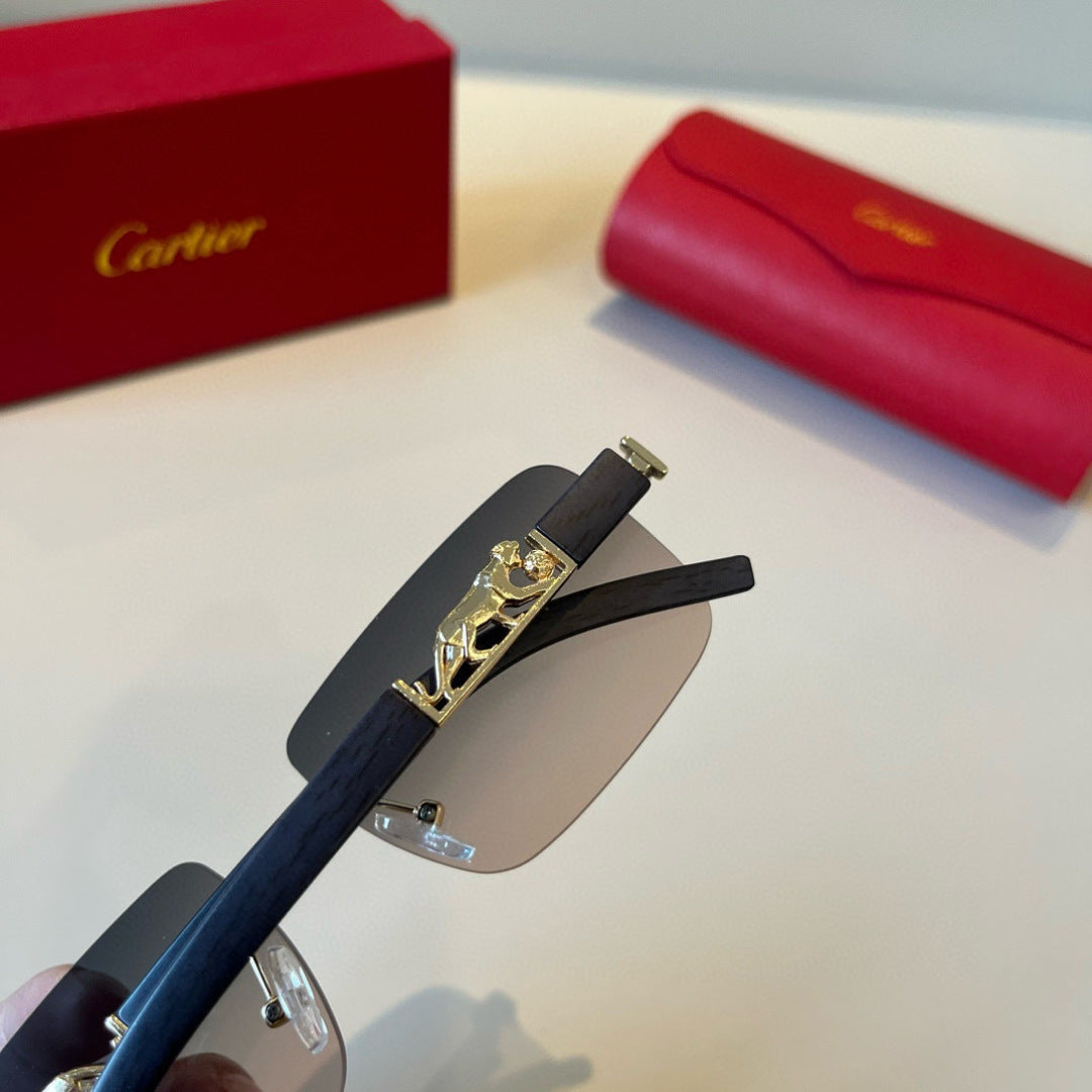 Cartier Lightweight Metal Rimless Silver Lens Sunglasses for Men & Wo - 935099 - detail image 6