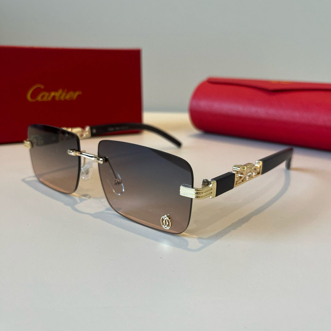 Cartier Lightweight Metal Rimless Silver Lens Sunglasses for Men & Wo - 935099 - detail image 3