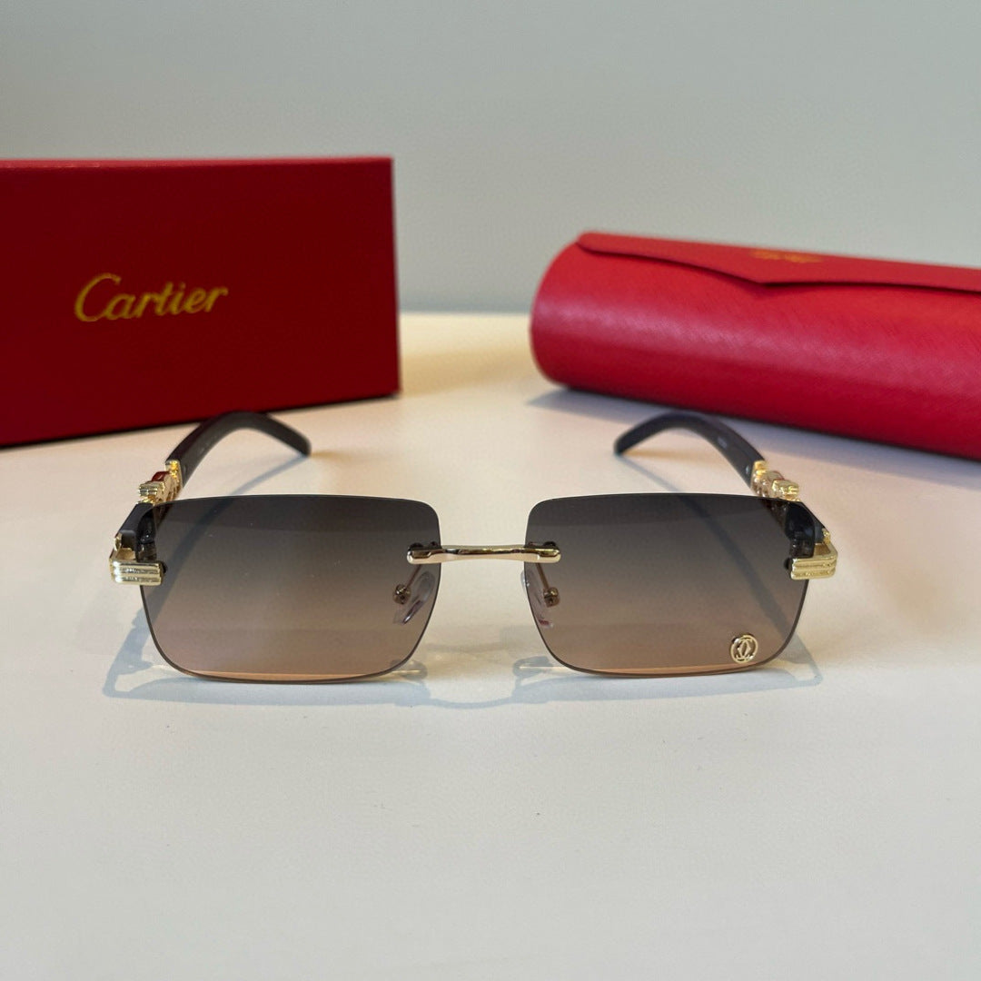 Cartier Lightweight Metal Rimless Silver Lens Sunglasses for Men & Wo - 935099 - detail image 2