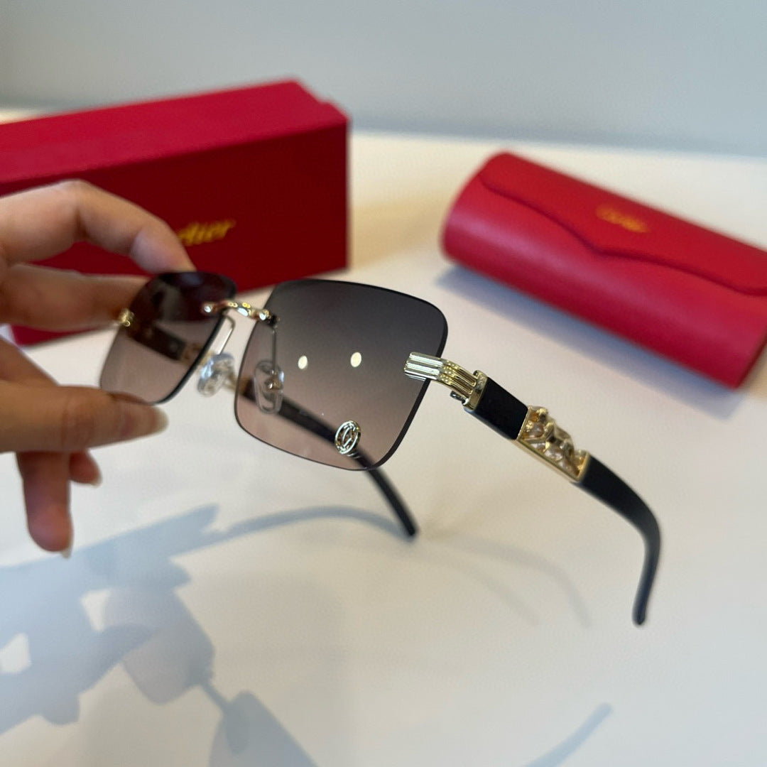 Cartier Lightweight Metal Rimless Silver Lens Sunglasses for Men & Wo - 935099 - detail image 4