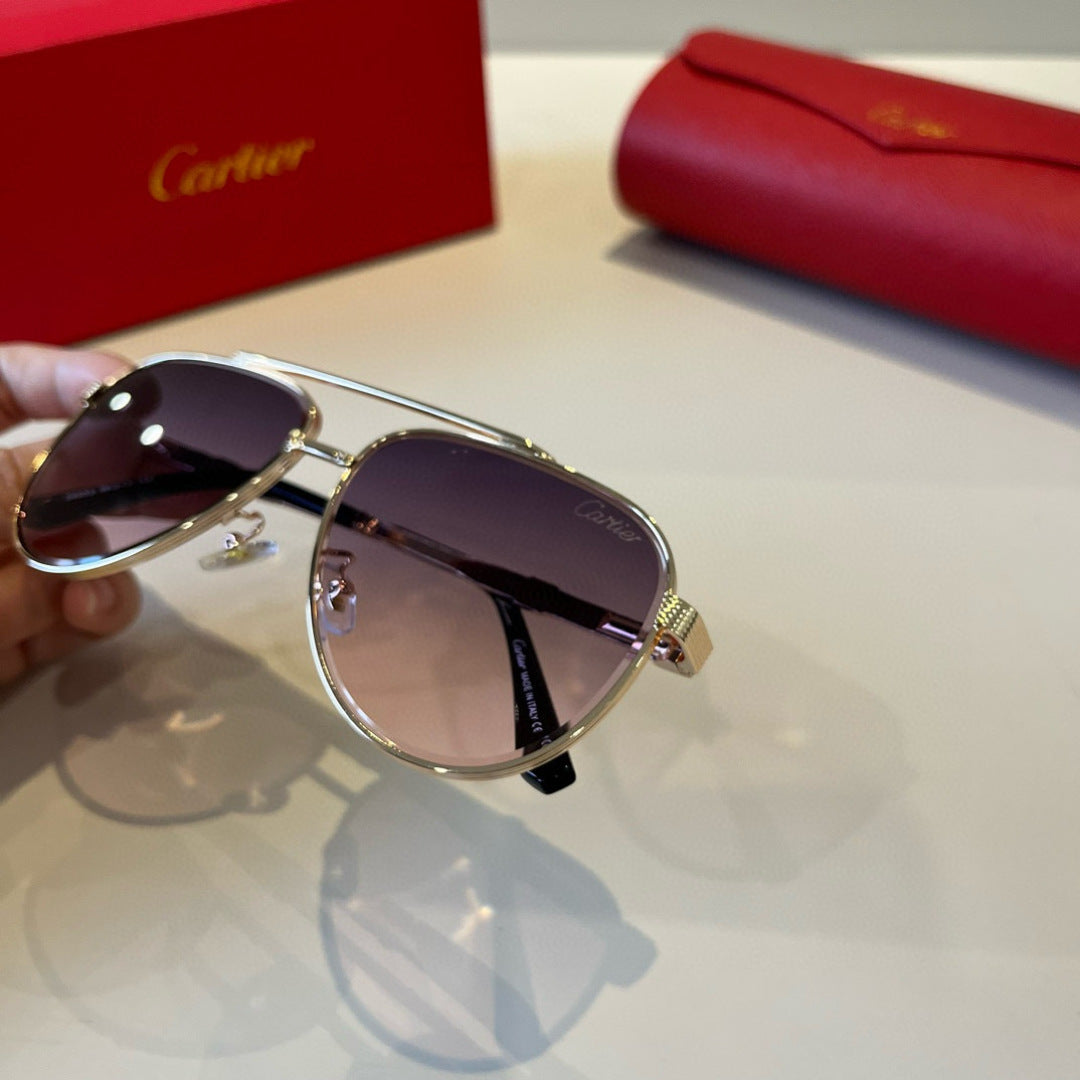 Cartier Lightweight Metal Rimless Silver Lens Sunglasses for Men & Wo - 487378 - detail image 5