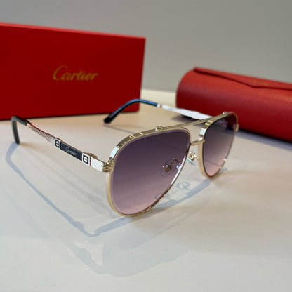 Cartier Lightweight Metal Rimless Silver Lens Sunglasses for Men & Wo - 487378