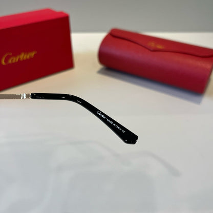 Cartier Lightweight Metal Rimless Silver Lens Sunglasses for Men & Wo - 487378 - detail image 9
