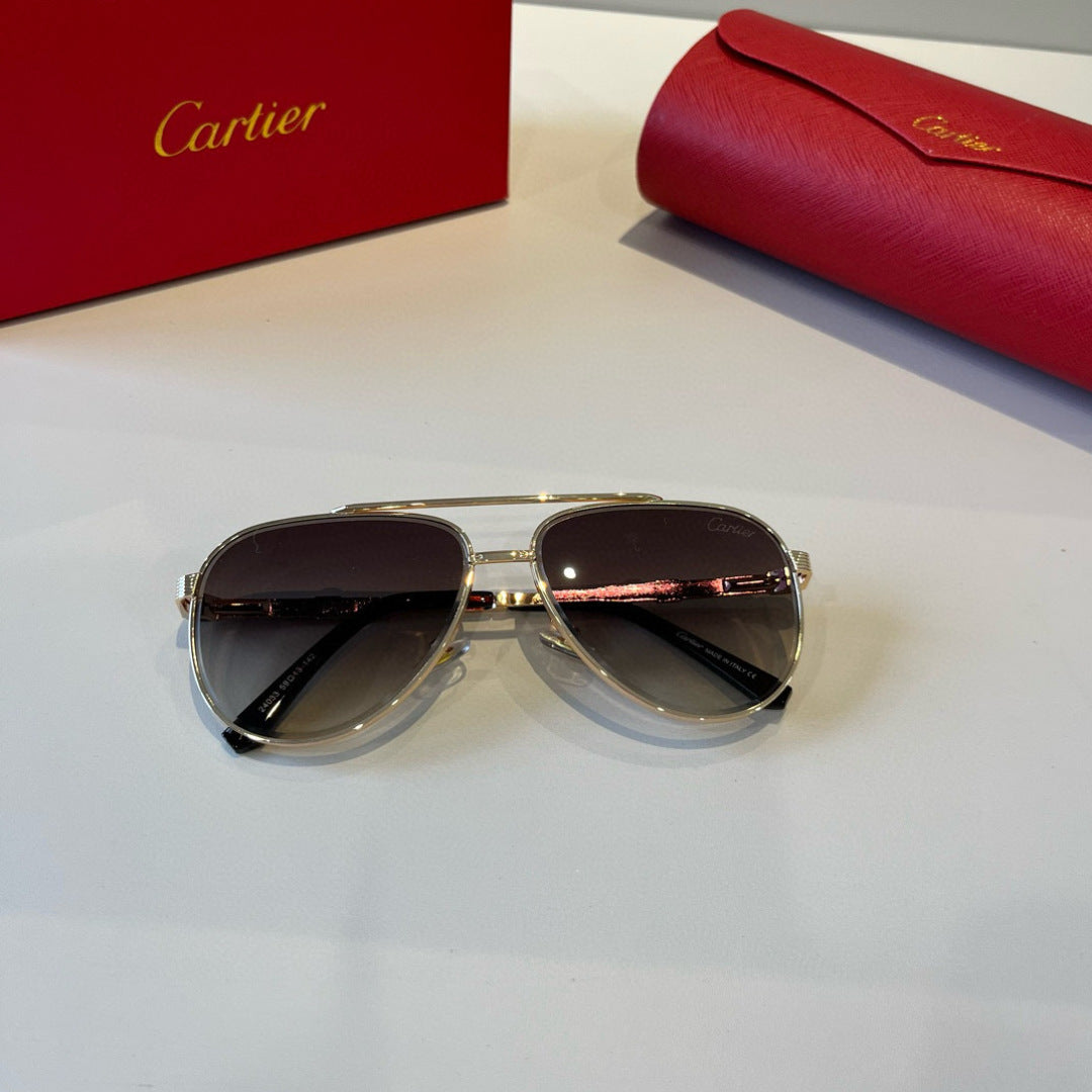 Cartier Lightweight Metal Rimless Brown Lens Sunglasses for Men & Wom - 449551 - detail image 4