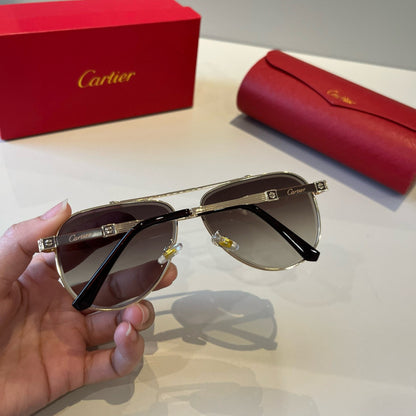 Cartier Lightweight Metal Rimless Brown Lens Sunglasses for Men & Wom - 487379 - detail image 6