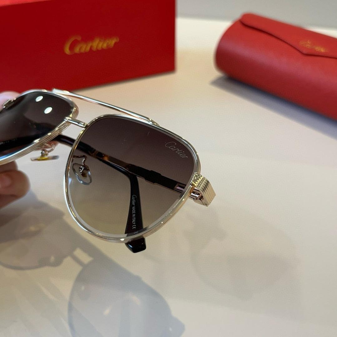 Cartier Lightweight Metal Rimless Brown Lens Sunglasses for Men & Wom - 487379 - detail image 5