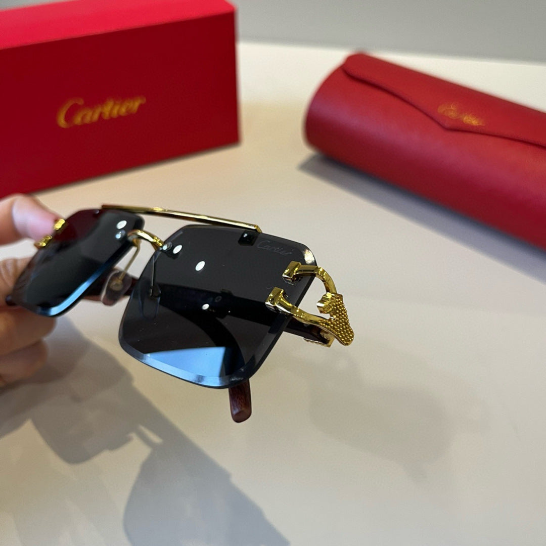Cartier Lightweight Metal Rimless Silver Lens Sunglasses for Men & Wo - 935101 - detail image 8