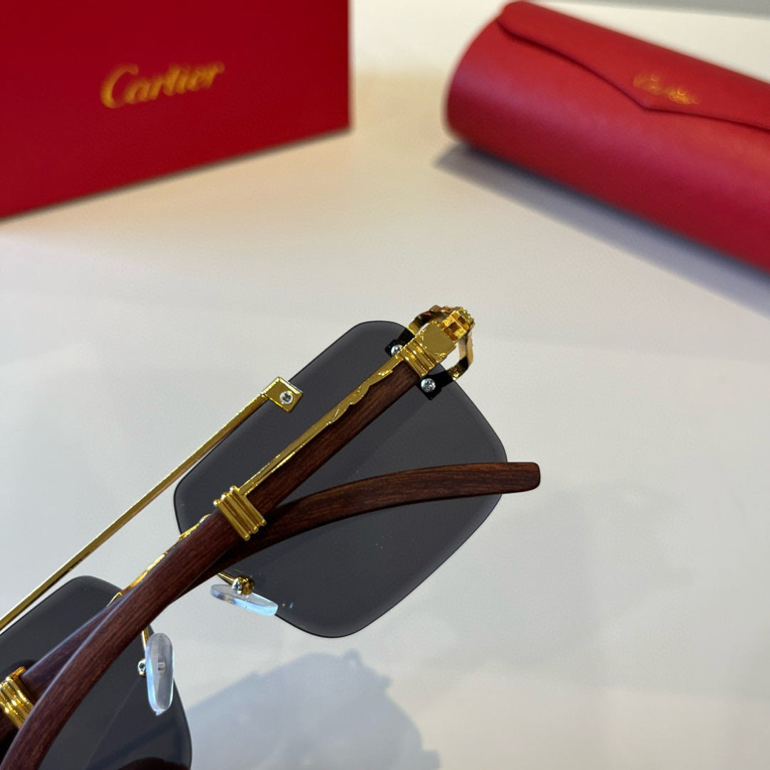 Cartier Lightweight Metal Rimless Silver Lens Sunglasses for Men & Wo - 935101 - detail image 7