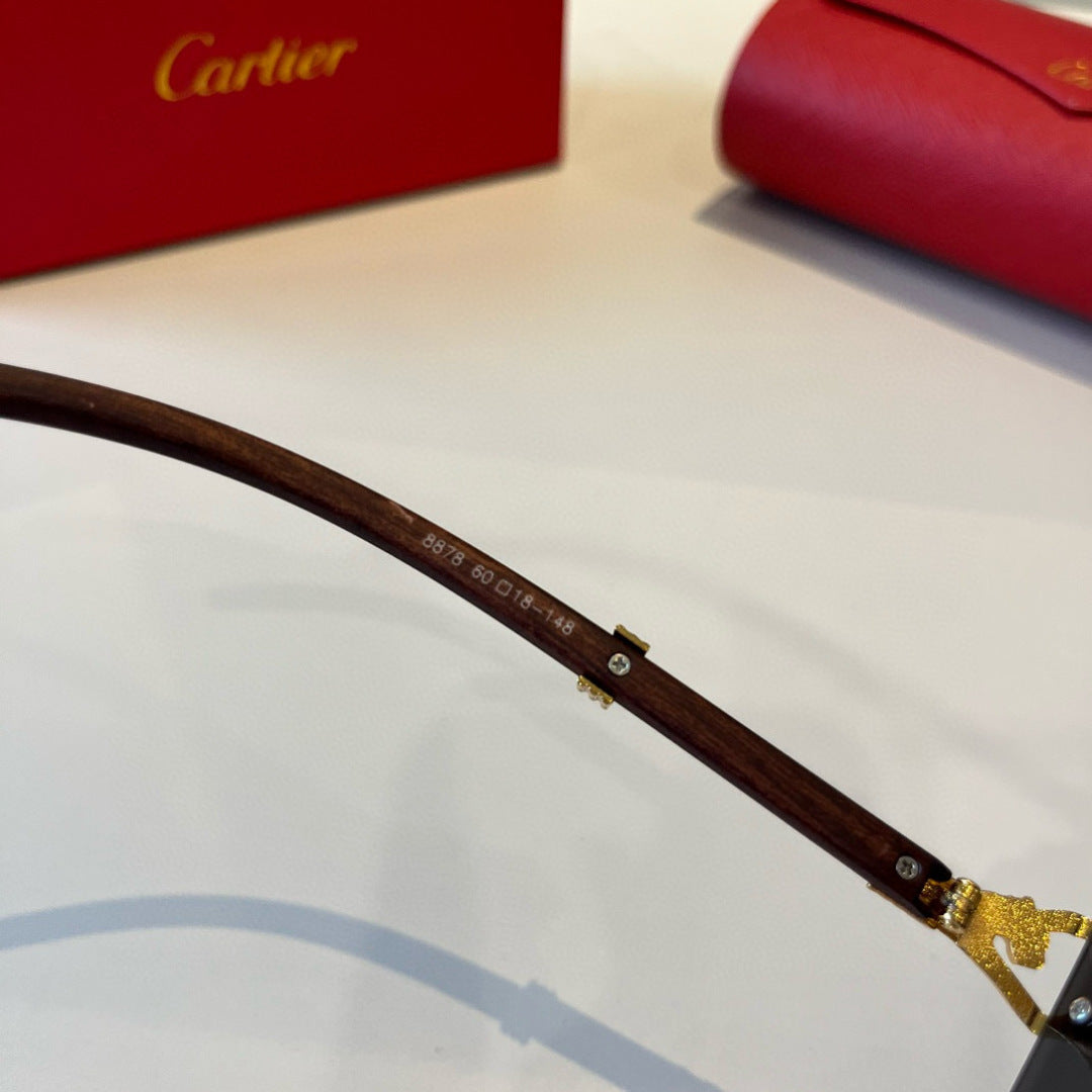 Cartier Lightweight Metal Rimless Silver Lens Sunglasses for Men & Wo - 935101 - detail image 10