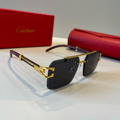 Cartier Lightweight Metal Rimless Silver Lens Sunglasses for Men & Wo - 935101