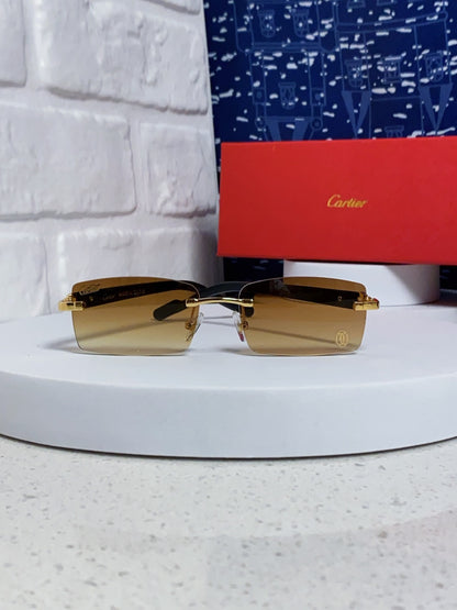 Cartier Lightweight Rimless Brown Lens Sunglasses for Men & Women - 465905 - detail image 2