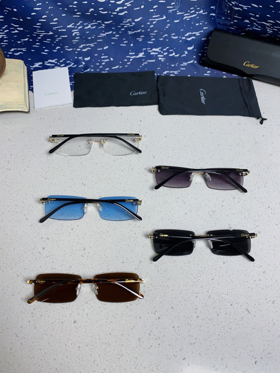 Cartier Metal Fashion Brown Lens Sunglasses for Men & Women - 465898 - detail image 11